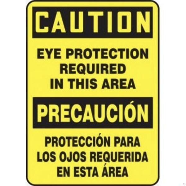 Accuform BILINGUAL OSHA CAUTION Safety Sign EYE SBMPPE626XL - main
